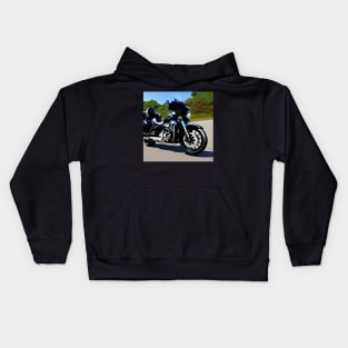 Classic Cruiser Motorcycle Black Kids Hoodie